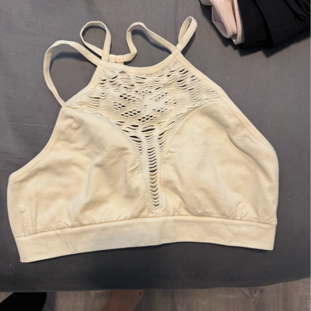 High neck white strappy bralette from LF. size xs/s.